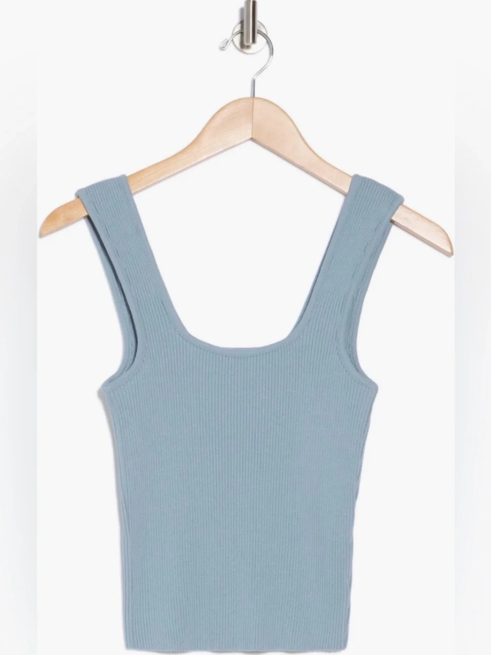 Sweetheart Neck Ribbed Crop Tank - Picture 3 of 3